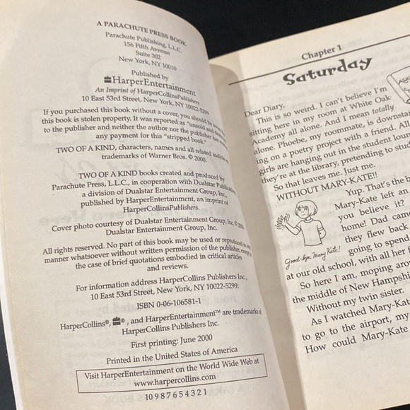 Two of a Kind Diaries #11: P.S. Wish You Were Here by Megan Stine - Novel - Picture 3 of 4